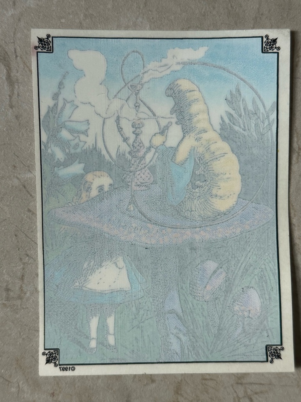 Alice in Wonderland hookah Caterpillar mushroom decal glass window truck car - Picture 2 of 2